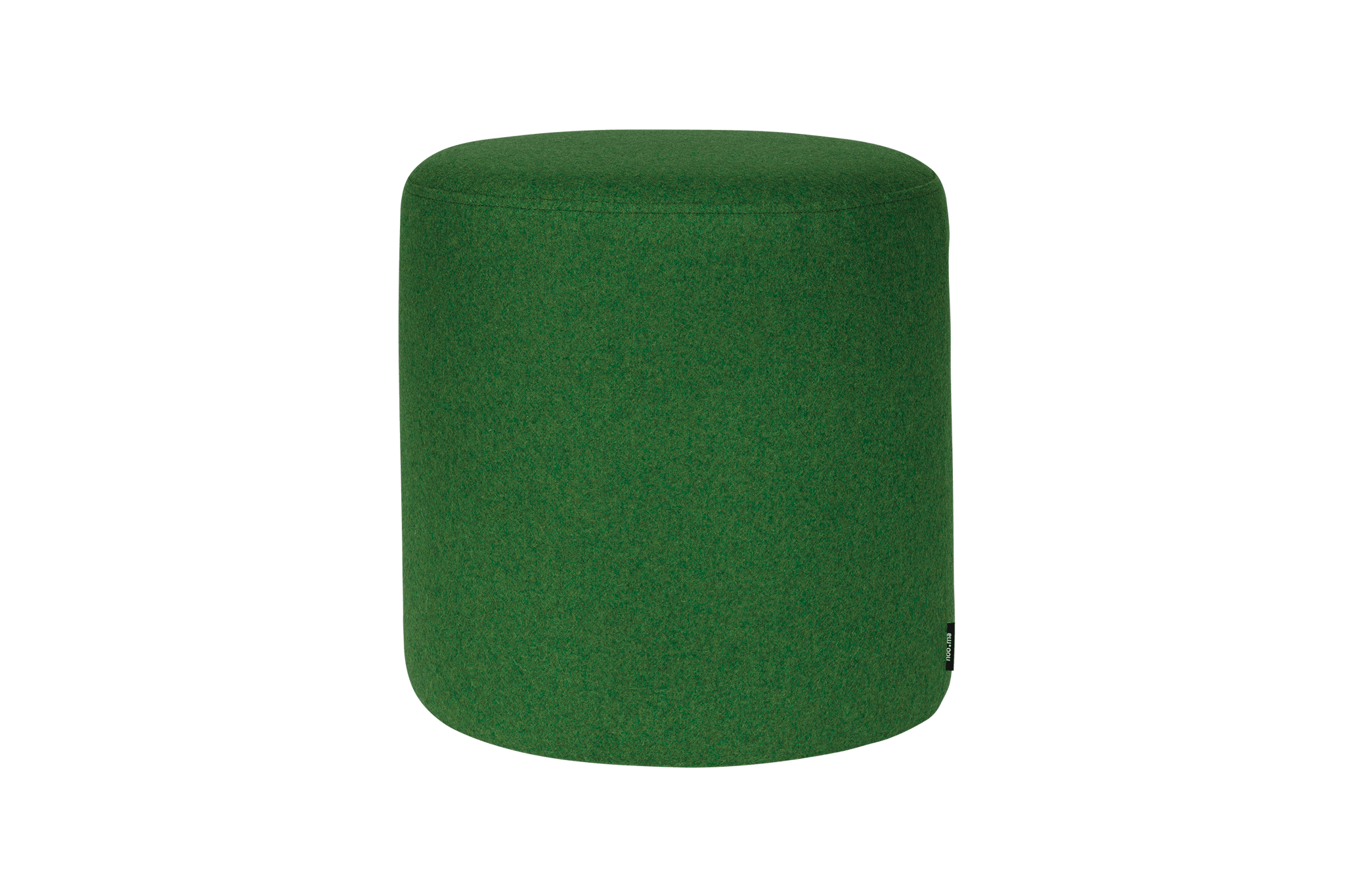 Folk Pouf Tall - green woolen round pouf, modern seating - noo.ma