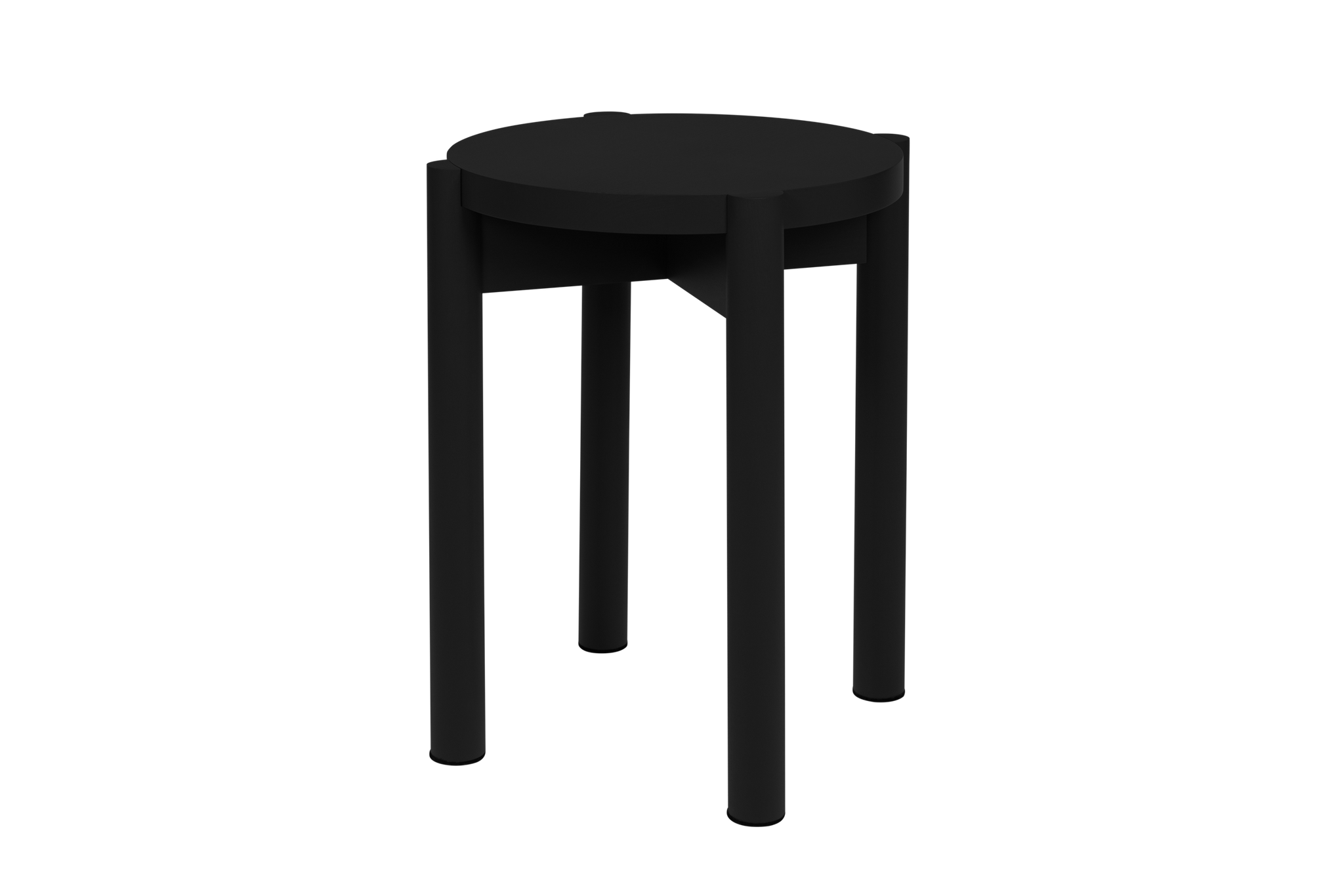 Hopp Stool - black, wooden stool, made of solid wood - noo.ma