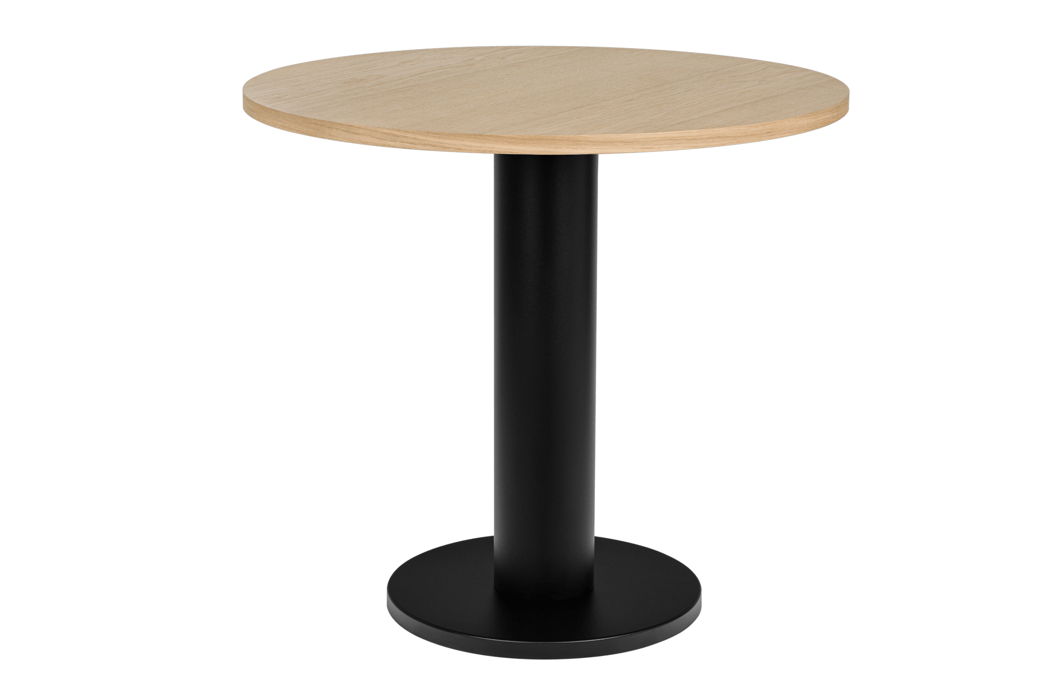 Sool Café Table - oak/black - ⌀ 80 round bistro table - noo.ma