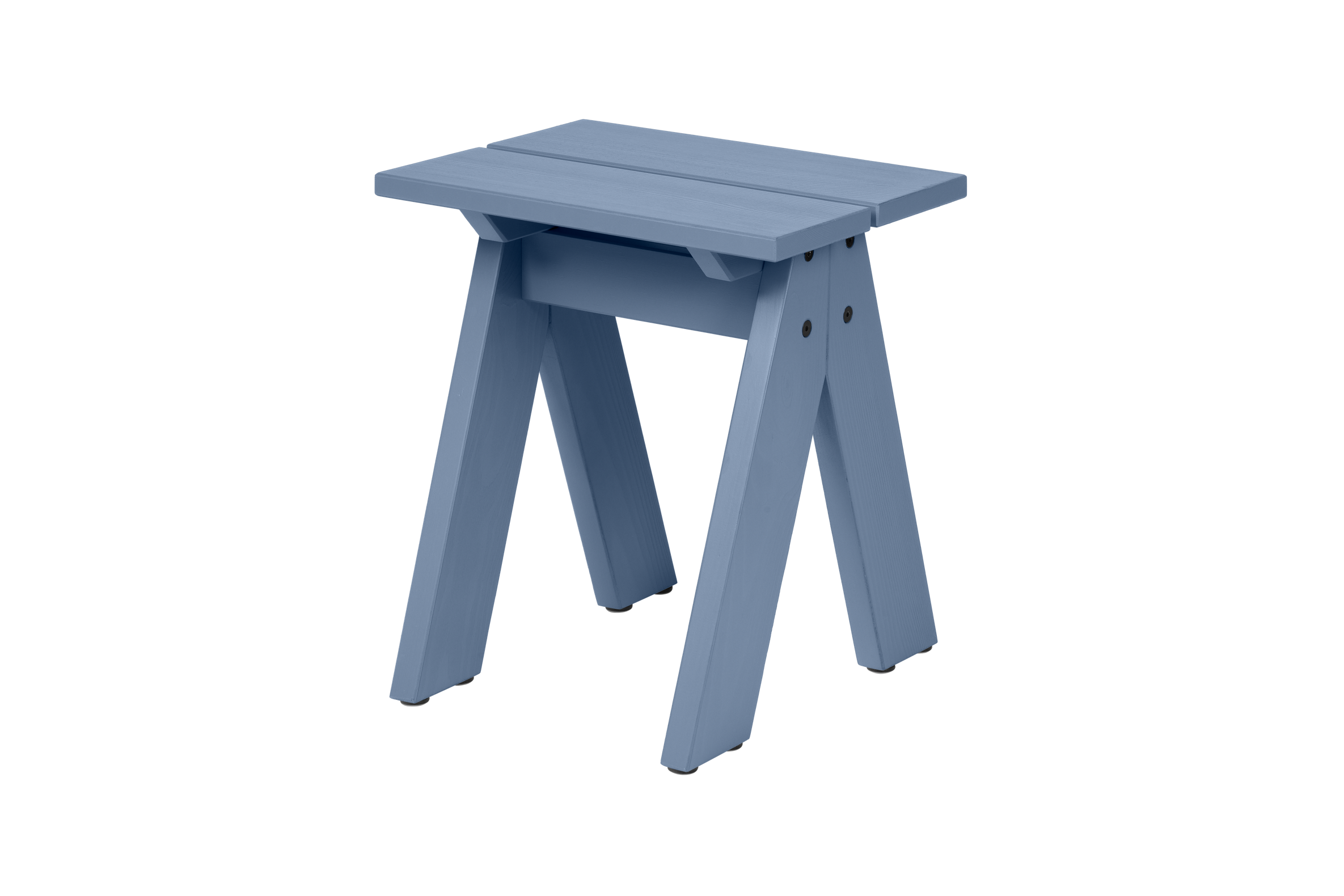 Navo Stool - light blue - small wooden outdoor seating - noo.ma