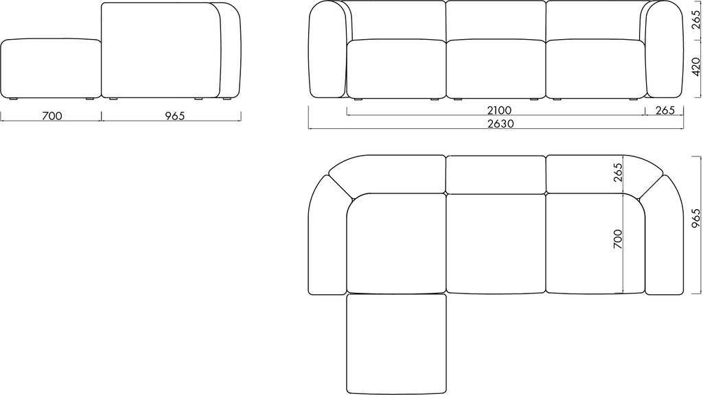 Flom Ecksofa 3-sitzer