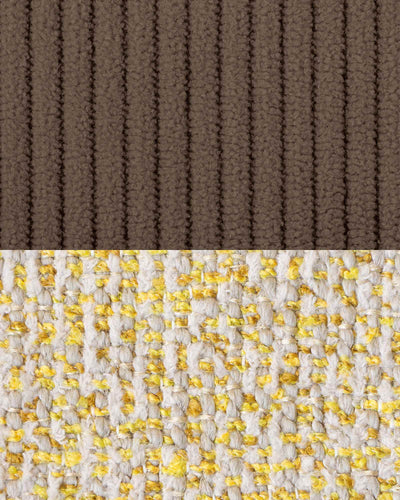 Fabric Sample – Mocha Brown Corduroy & Pale Yellow Mélange