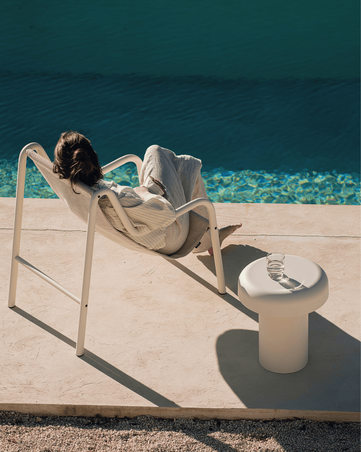 Miko Outdoor Side Table - green - modern steel side table - noo.ma