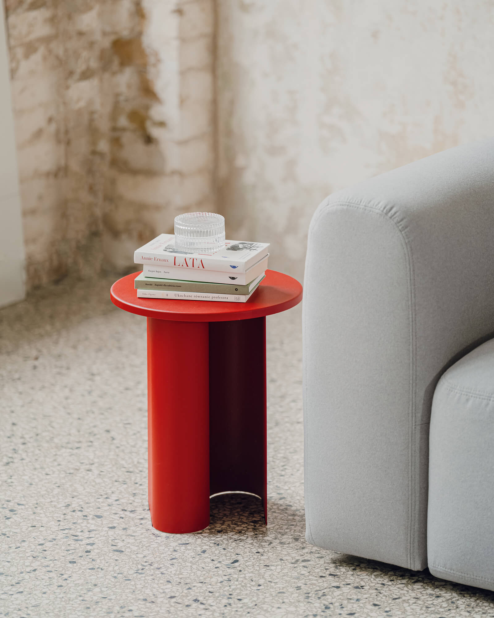 Sato Side Table - blue - colorful steel living room table - noo.ma