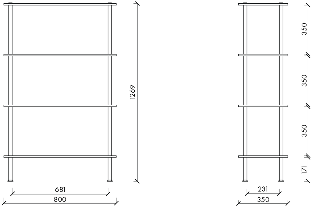Teidi Shelving Unit 4-tier