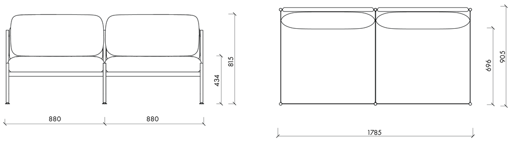 Sofa Modułowa 2-osobowa Toom