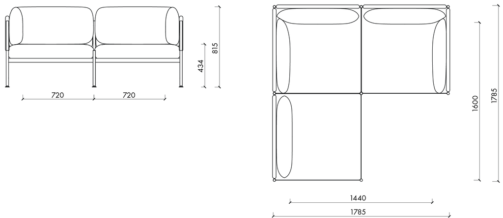 Toom Modular Sofa 3-Sitzer