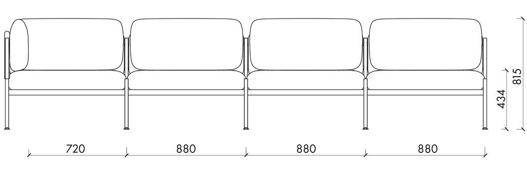 Toom Modular Sofa 4-Sitzer