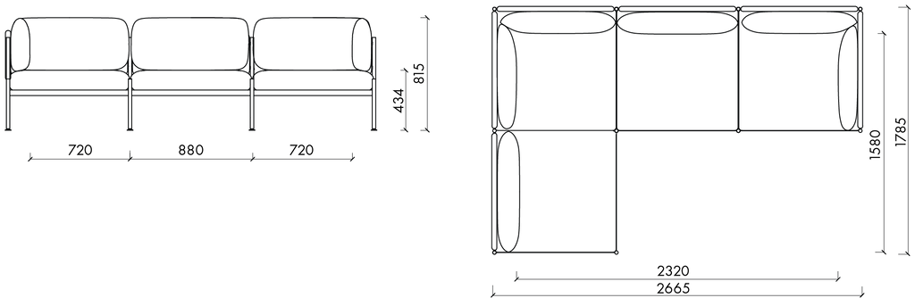 Toom Modular Sofa 4-Sitzer