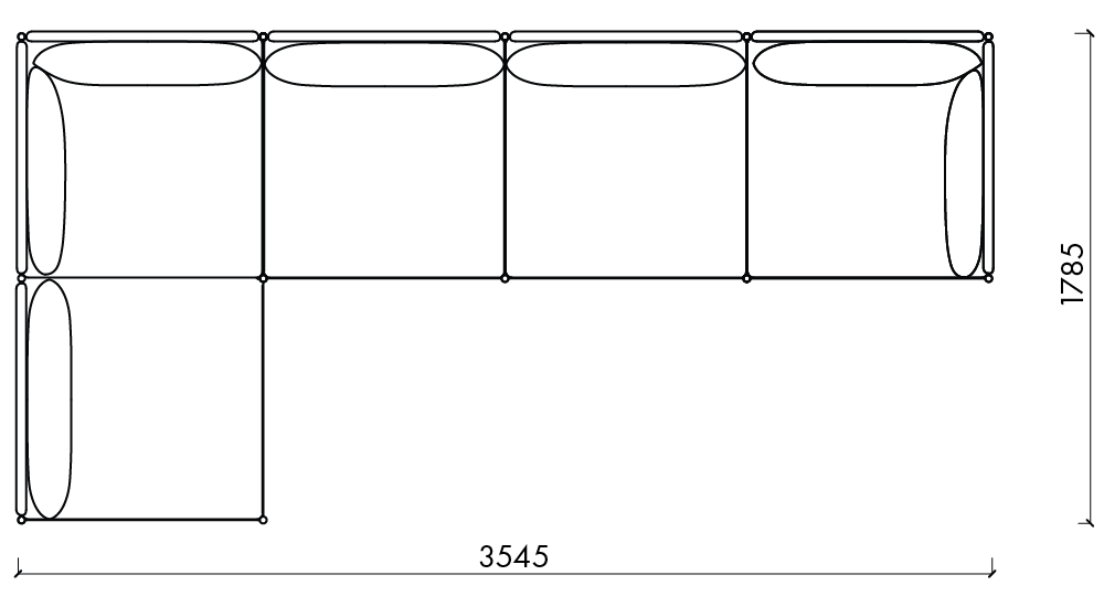 Toom Canapé Modulaire 5 places