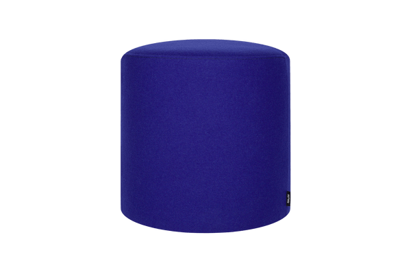 Folk Pouf Tall - ultramarine, round pouf, modern seating - noo.ma