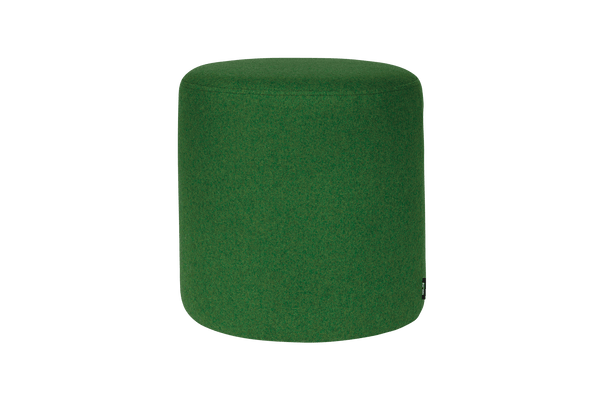 Folk Pouf Tall - green woolen round pouf, modern seating - noo.ma