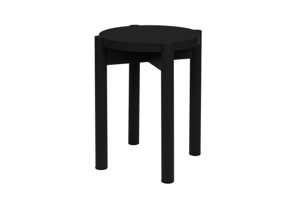 Hopp Stool - black, wooden stool, made of solid wood - noo.ma