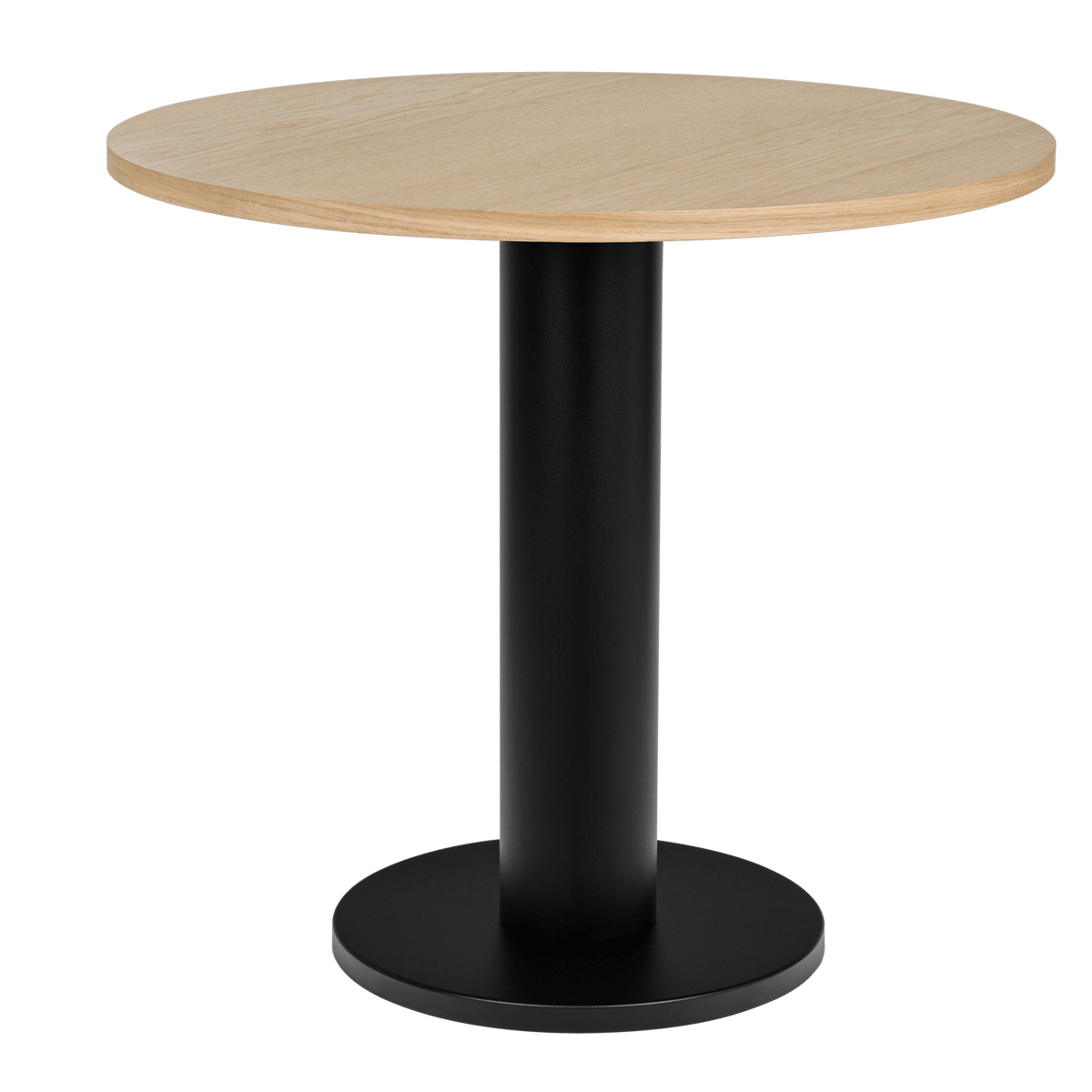 Sool Café Table - oak/black - ⌀ 80 round bistro table - noo.ma