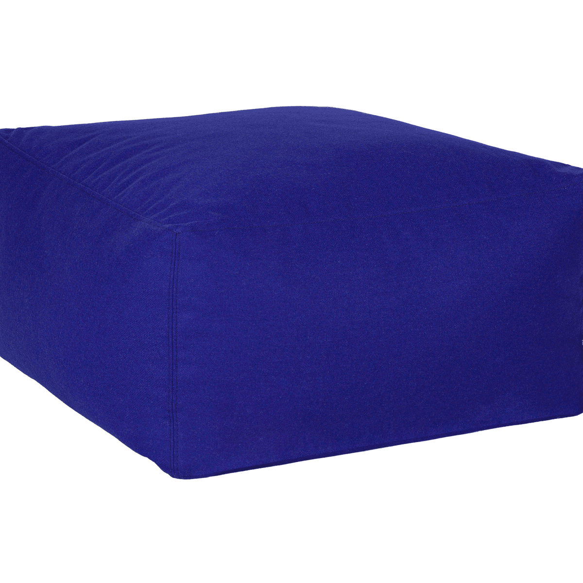 Keno Pouf - blue - soft woolen living room seating - noo.ma