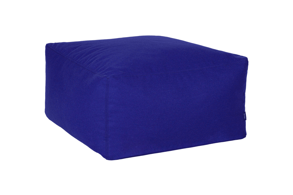 Keno Pouf - blue - soft woolen living room seating - noo.ma