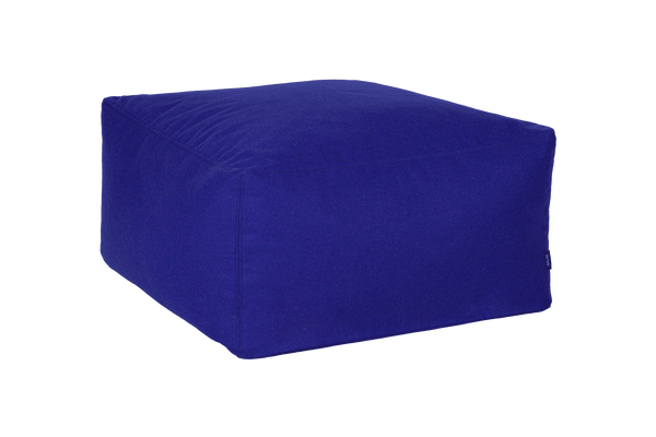 Keno Pouf - blue - soft woolen living room seating - noo.ma
