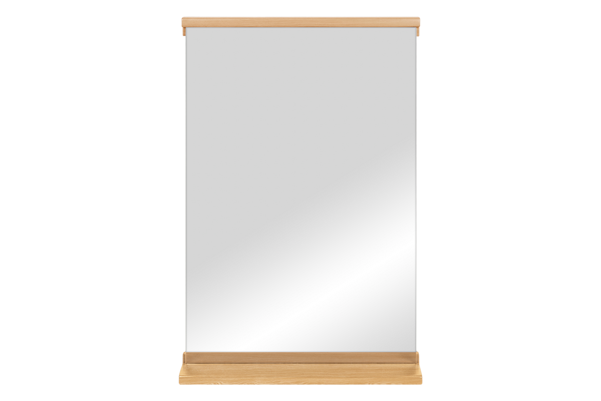 Lun Wall Mirror - oak - elegant bathroom mirror with shelf - noo.ma