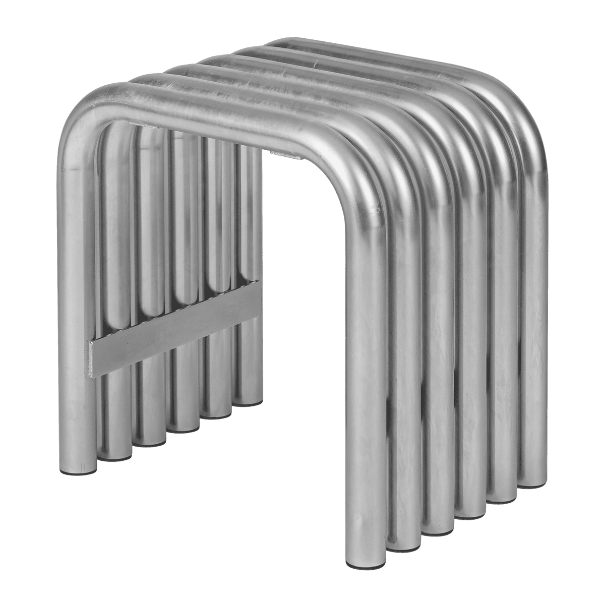 Nokk Stool - zinc - metallic steel stool for modern outdoor - noo.ma