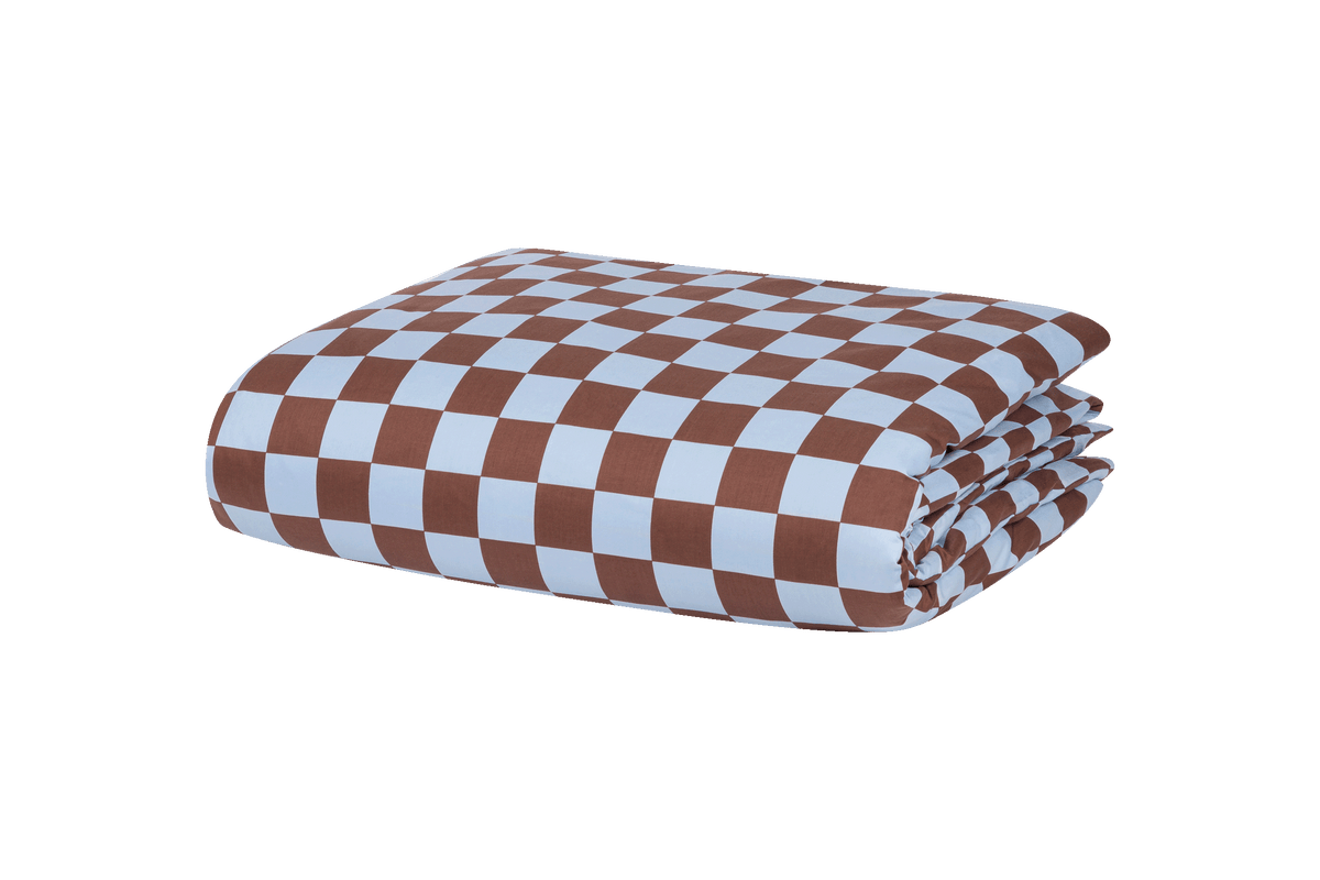 140 x 200 cm / Baby Blue & Cocoa Brown check