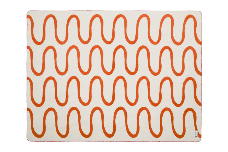 Swirl Throw - Orange / Beige - colorful warm cozy throw - noo.ma
