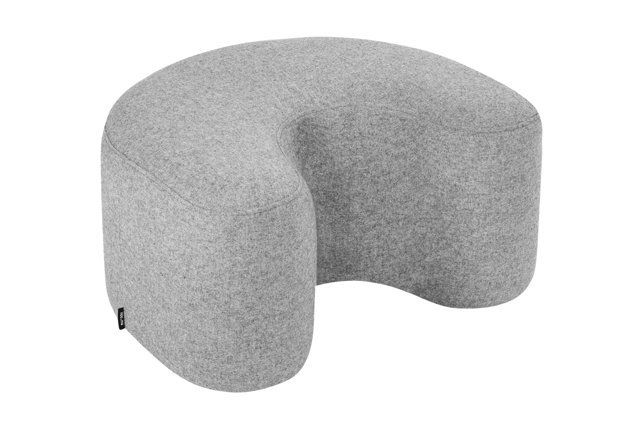 Ü Pouf grey ottoman stool, comfy footrest for under desk noo.ma